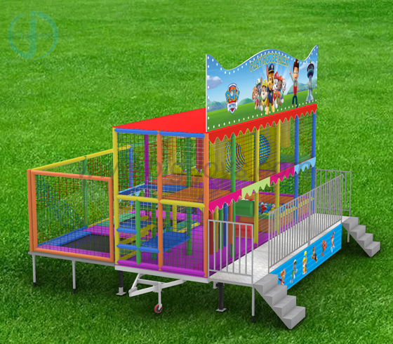 Trailer platground with cartoon theme