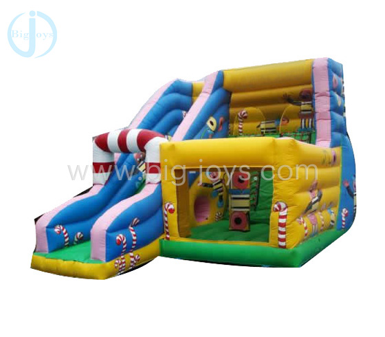 inflatable combo with double lanes slide 