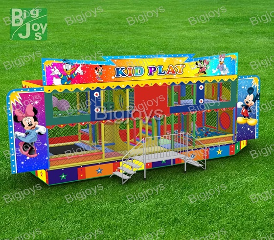 Foldable Trailer Playground With Cartoon Theme